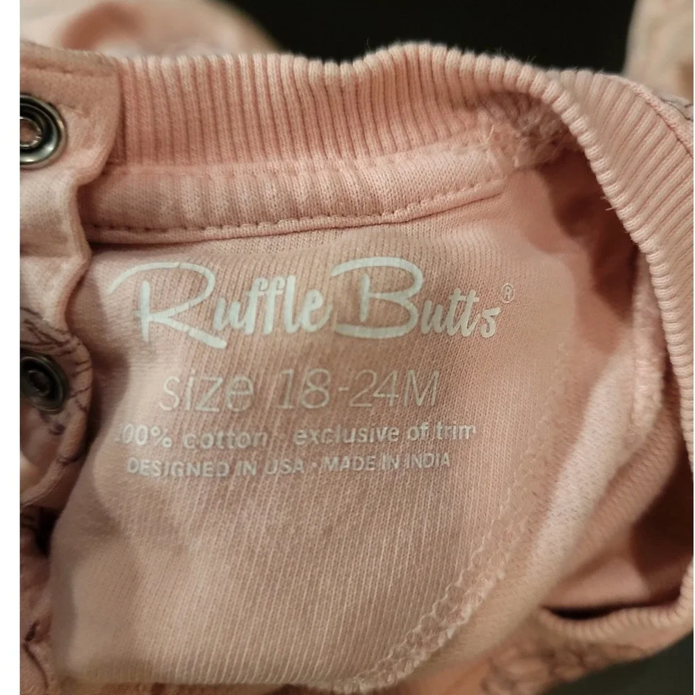 RuffleButts Pink Floral Ruffle Sweatshirt and Jogger Set 18-24M